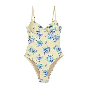 NWT WE WORE WHAT MODERATE UNDERWIRE GOLDEN HOUR FLORAL ONE PIECE SIZE LARGE